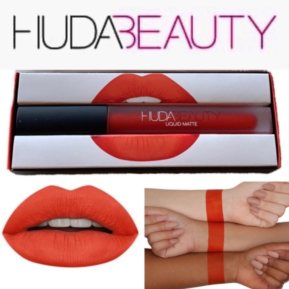 Huda Beauty ALLURING Liquid Matte Long-Lasting Lip *NEW* Orange Red CRUELTY FREE